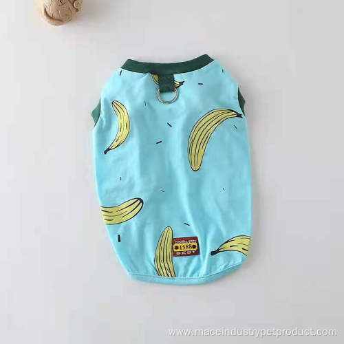 stretch cotton cartoon banana print two color pet